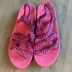 Walkuu WO’s Comfort Sandals Women 10 Braided Rope Pink hiking outdoor!